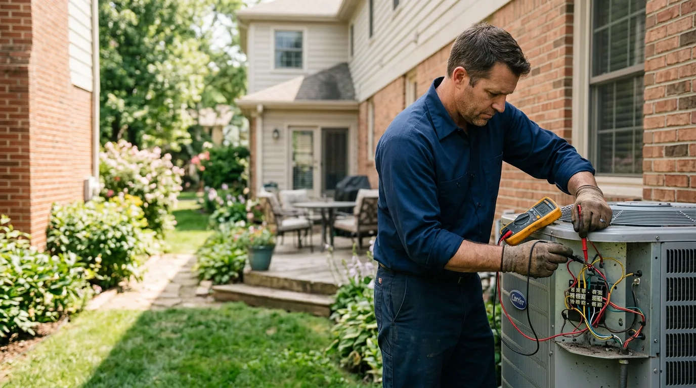 HVAC technician working near Woodland, PA